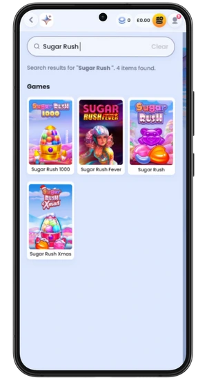 Sugar Rush in the search bar