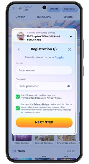 Registration form